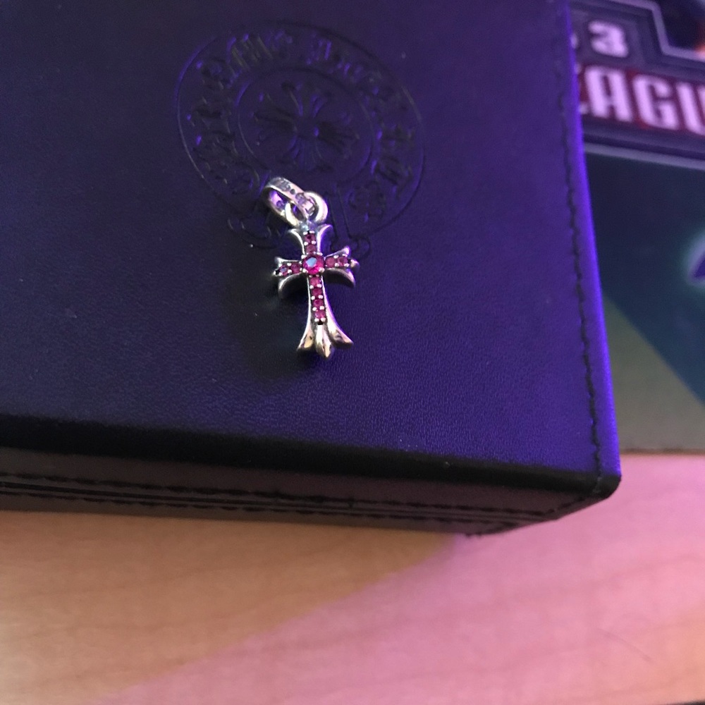 Chrome Hearts pink cross pendant